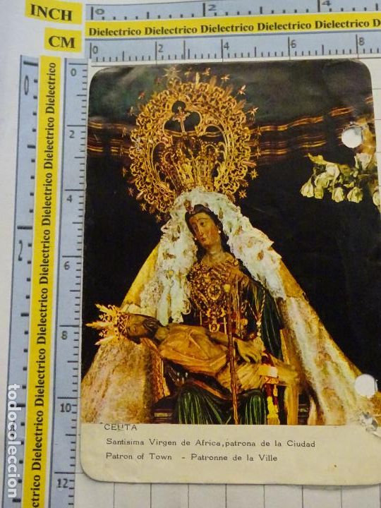Collectionnisme Cartes &agrave; collectionner anciennes: FICHA TURIST MYRGA A&Ntilde;O 1972 FOTO POSTAL RO-FOTO FISA. CEUTA VIRGEN &Aacute;FRICA / COMILLAS PLAZA. 31
