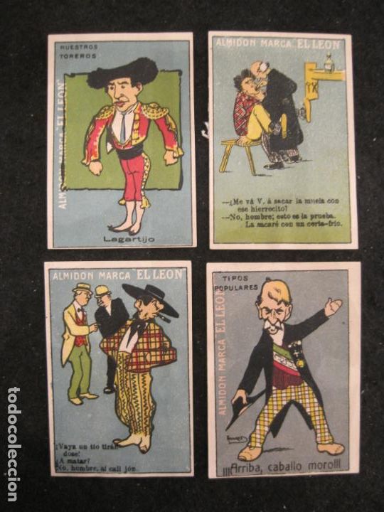 Coleccionismo cromos antiguos: COLECCION DE 4 CROMOS ANTIGUOS-PUBLICIDAD ALMIDON EL LEON-VER FOTOS-(87.454)