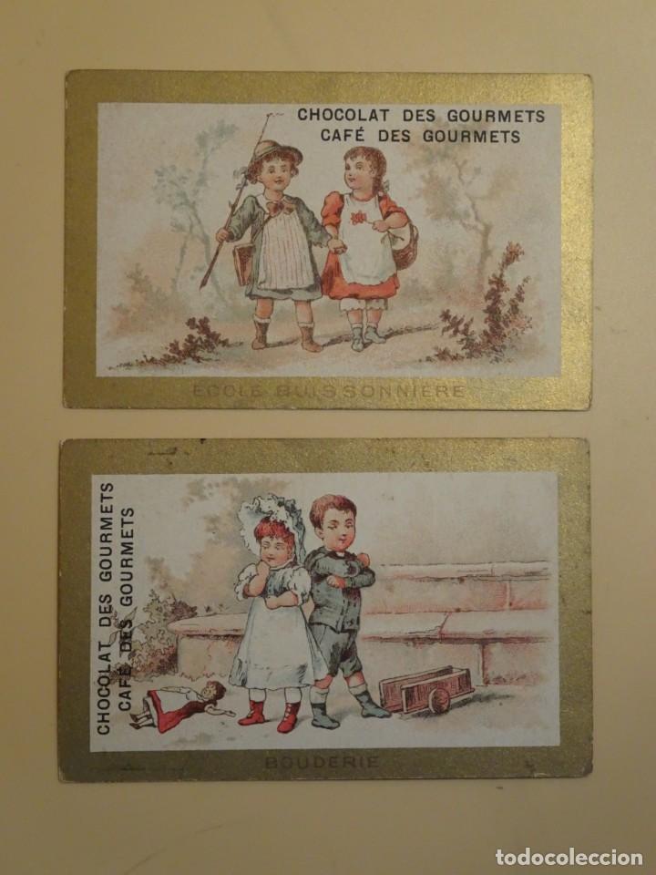 Sammeln alte Sammelbilder: LOTE DE 2 ANTIGUOS CROMOS, CON PUBLICIDAD , CHOCOLAT DES GOURMETS, VER FOTOS