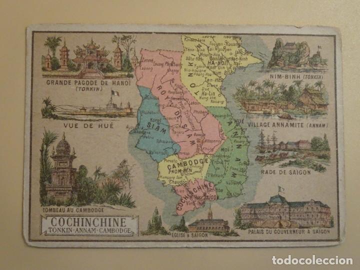 Colecionismo Cromos antigos: ANTIGUO CROMO, MAPA COCHINCHINE, VER FOTOS