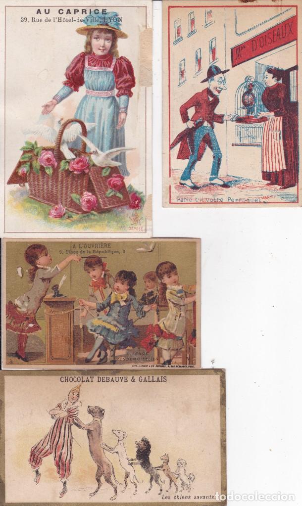 Coleccionismo cromos antiguos: 4 cromos principios siglo XX Francia