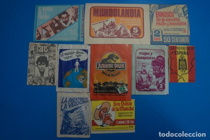 Colecionismo Cromos antigos: LOTE DE 10 SOBRES ANTIGUOS VACIOS DE EL MUNDO DE LA PINTURA MUNDOLANDIA FANS VIAJES Y CONQUISTAS L1