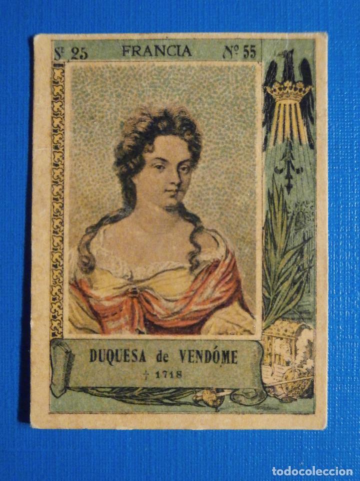 Collectable Antique Stickers: CROMO FOTOTIPIA CAJAS DE CERILLAS N&ordm; 55 SERIE 25 - Duquesa de Vendome - Mujeres nobles