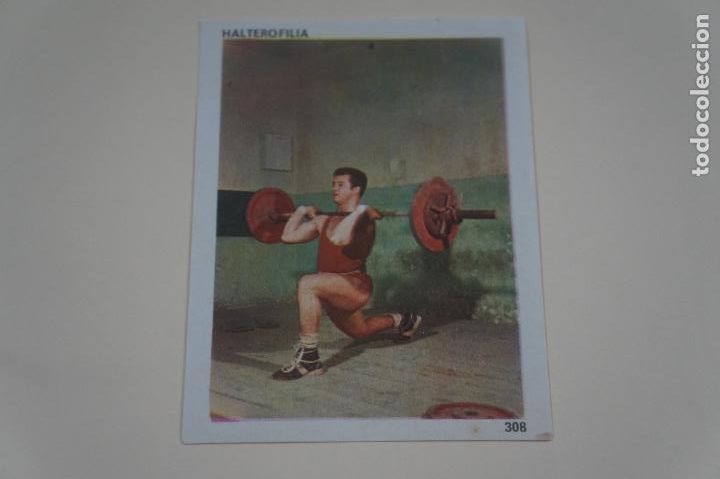 Coleccionismo Cromos antiguos: CROMO DE HALTEROFILIA DESPEGADO N&ordm; 308 A&Ntilde;O 1968 DEL ALBUM CONTAMOS CONTIGO DE COLED