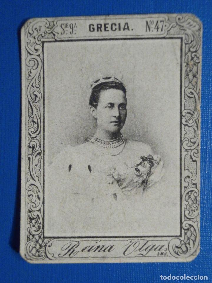 Collectable Antique Stickers: FOTOTIPIA SERIE 9 REYES, PRINCIPES, REINAS - N&ordm; 47 - CERILLAS - Grecia - Reina Olga