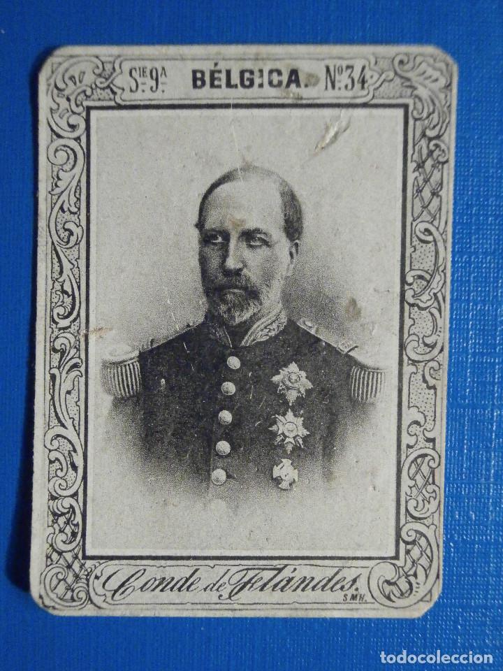 Collectable Antique Stickers: FOTOTIPIA SERIE 9 REYES, PRINCIPES, REINAS - N&ordm; 34 - CERILLAS - B&eacute;lgica - Conde de Flandes
