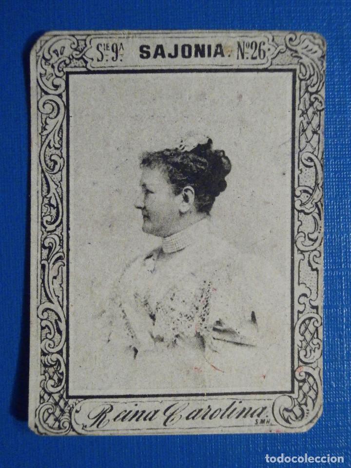 Collectable Antique Stickers: FOTOTIPIA SERIE 9 REYES, PRINCIPES, REINAS - N&ordm; 26 - CERILLAS - Sajonia - Reina Carolina