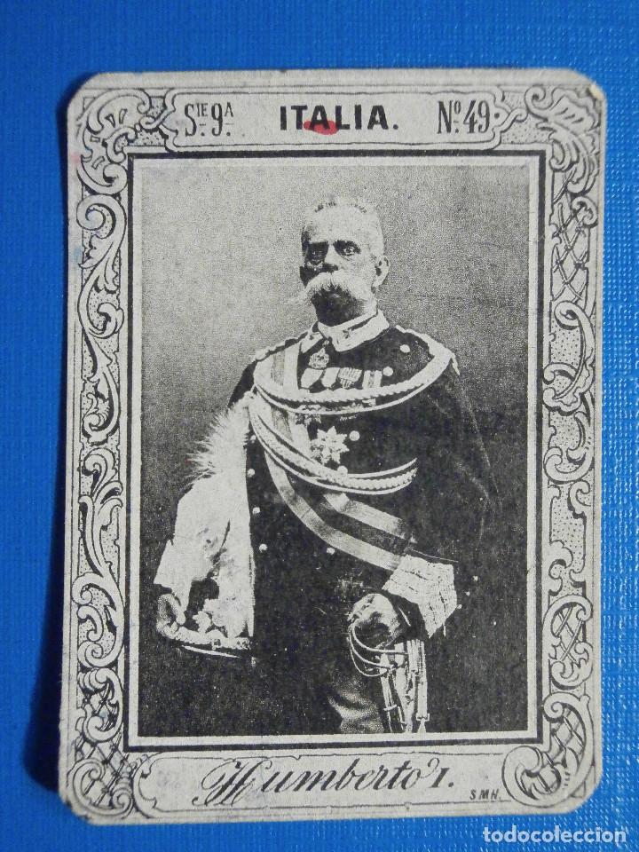 Collectable Antique Stickers: Fototipia Cerillas Serie 9 - Realeza - N&ordm; 49 - Italia - Humberto I -