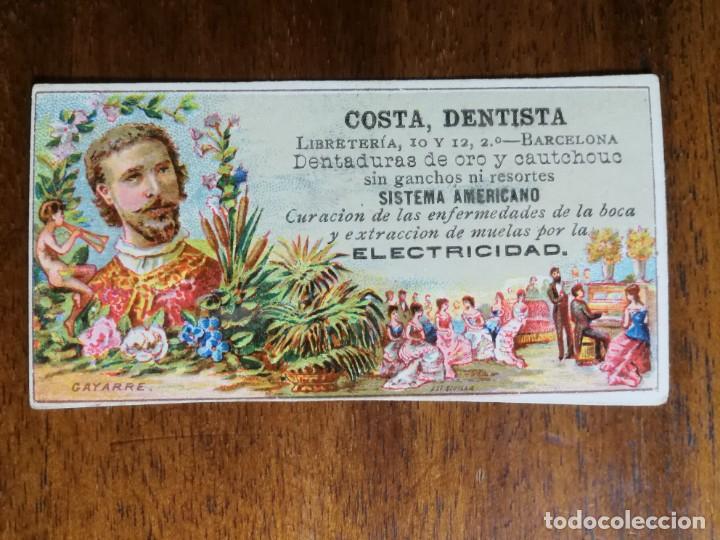 Collezionismo Figurine antiche: COSTA , DENTISTA - DENTADURAS DE ORO Y CAUTCHOUC - BARCELONA - CROMO PUBLICITARIO ( JULIAN GAYARRE )