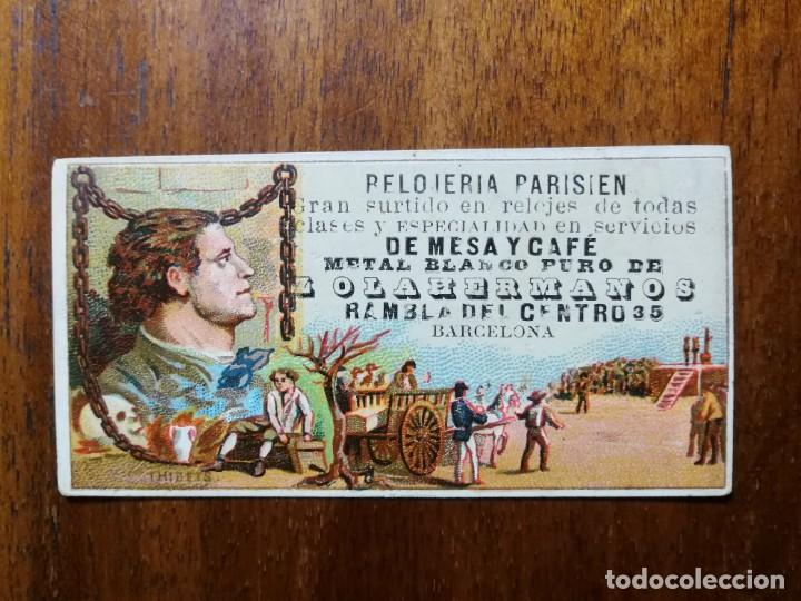 Coleccionismo cromos antiguos: RELOJER&Iacute;A PARISIEN - RELOJES - ZOLA HERMANOS - BARCELONA - CROMO PUBLICITARIO ( THIBETS )