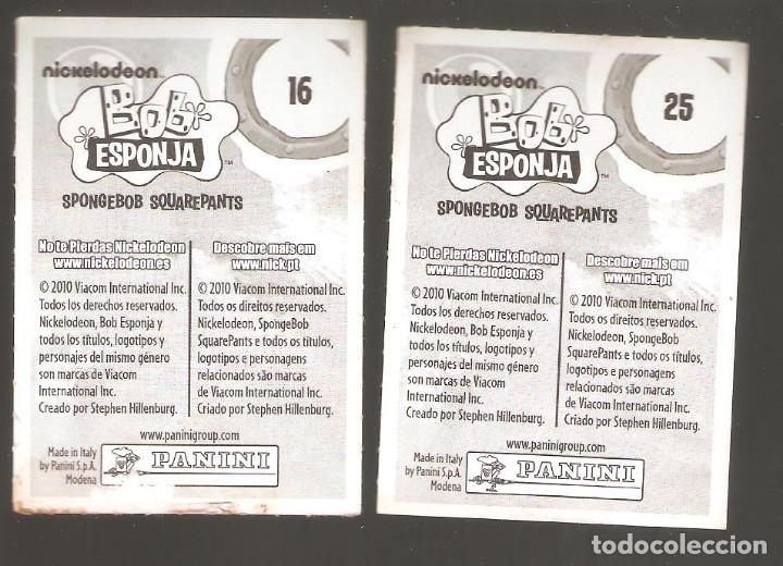 Coleccionismo cromos antiguos: 2 CROMOS BOB ESPONJA PANINI 2010 - Foto 2