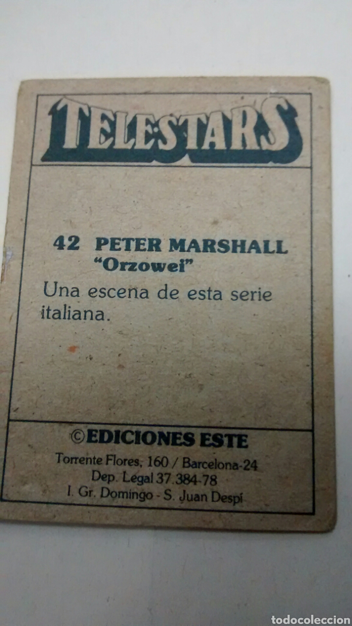 Coleccionismo cromos antiguos: TELESTARS, EDICIONES ESTE, 1978, CROMO N&ordm; 42 - Foto 2