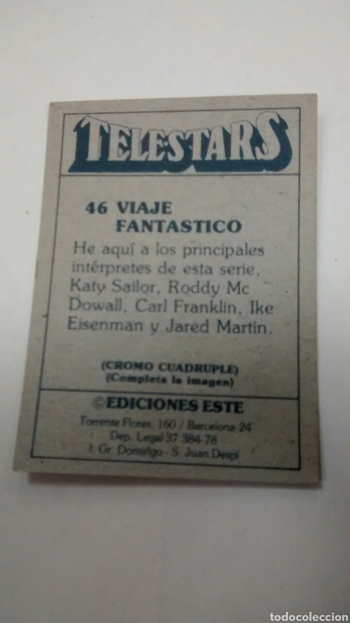 Coleccionismo cromos antiguos: TELESTARS, EDICIONES ESTE, 1978, CROMO N&ordm; 46 - Foto 2