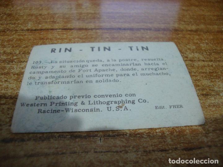 Coleccionismo cromos antiguos: CROMO RIN TIN TIN N&ordm; 103 - Foto 2