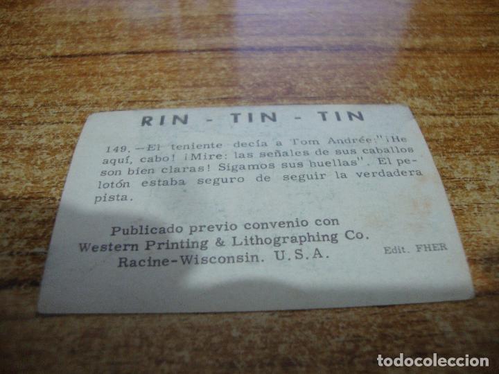Coleccionismo cromos antiguos: CROMO RIN TIN TIN N&ordm; 149 - Foto 2