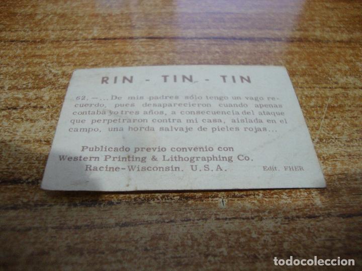 Coleccionismo cromos antiguos: CROMO RIN TIN TIN N&ordm; 62 - Foto 2