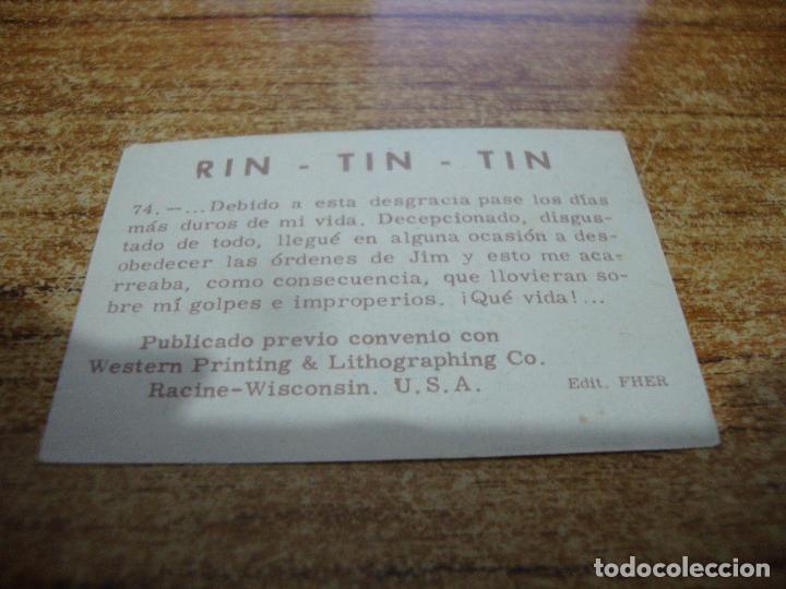 Coleccionismo cromos antiguos: CROMO RIN TIN TIN N&ordm; 74 - Foto 2