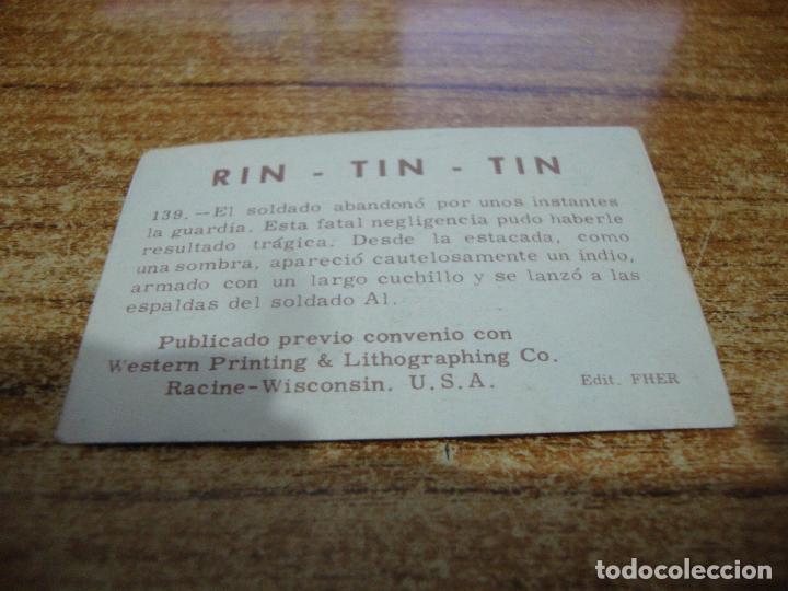 Coleccionismo cromos antiguos: CROMO RIN TIN TIN N&ordm; 139 - Foto 2