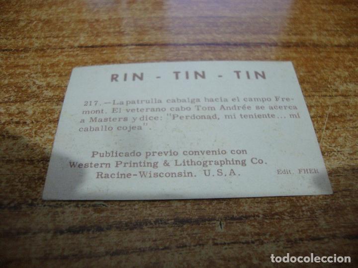 Coleccionismo cromos antiguos: CROMO RIN TIN TIN N&ordm; 217 - Foto 2