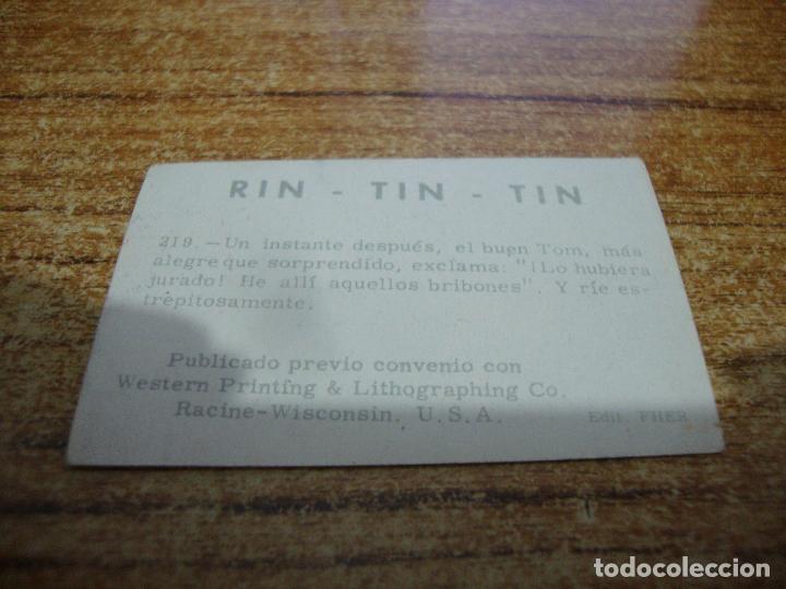 Coleccionismo cromos antiguos: CROMO RIN TIN TIN N&ordm; 219 - Foto 2