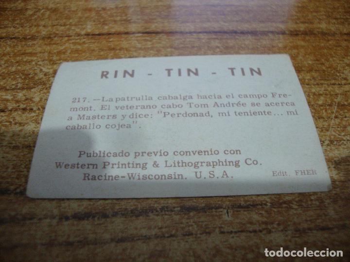 Coleccionismo cromos antiguos: CROMO RIN TIN TIN N&ordm; 217 - Foto 2