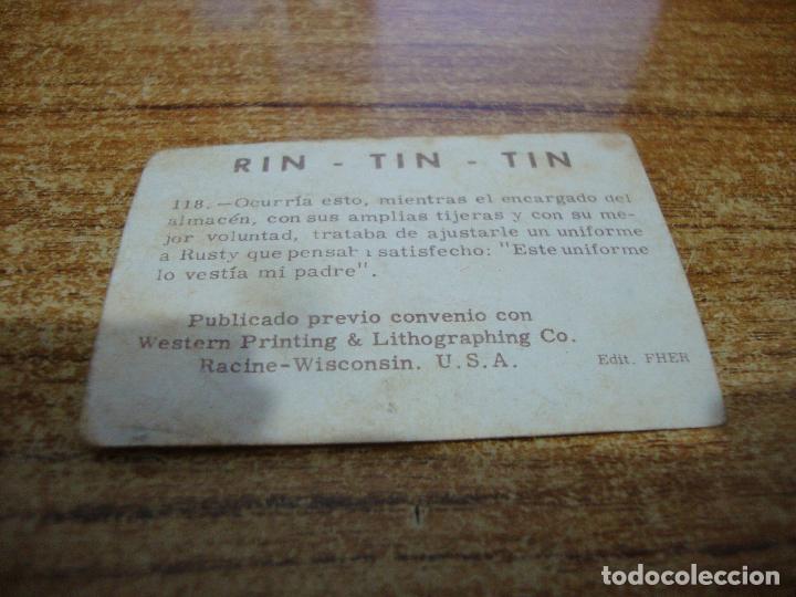 Coleccionismo cromos antiguos: CROMO RIN TIN TIN N&ordm; 118 - Foto 2