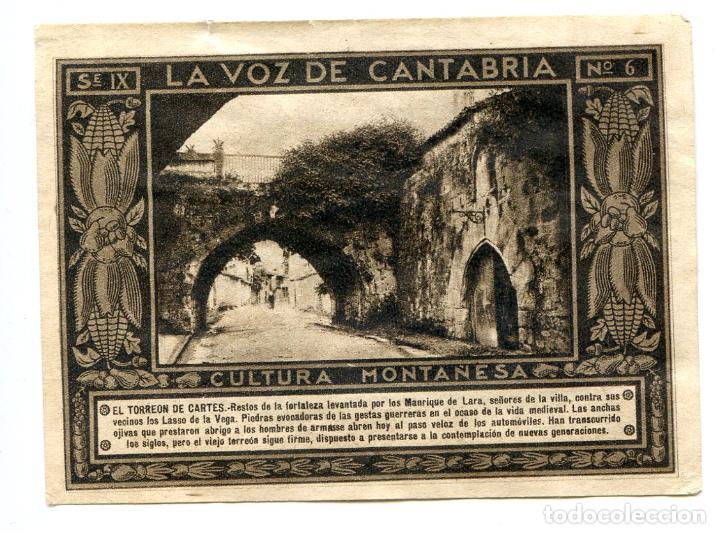 Colecionismo Cromos antigos: La voz de Cantabria, Cultura Monta&ntilde;esa, El torre&oacute;n de Cartes. Serie IX n&ordm; 6