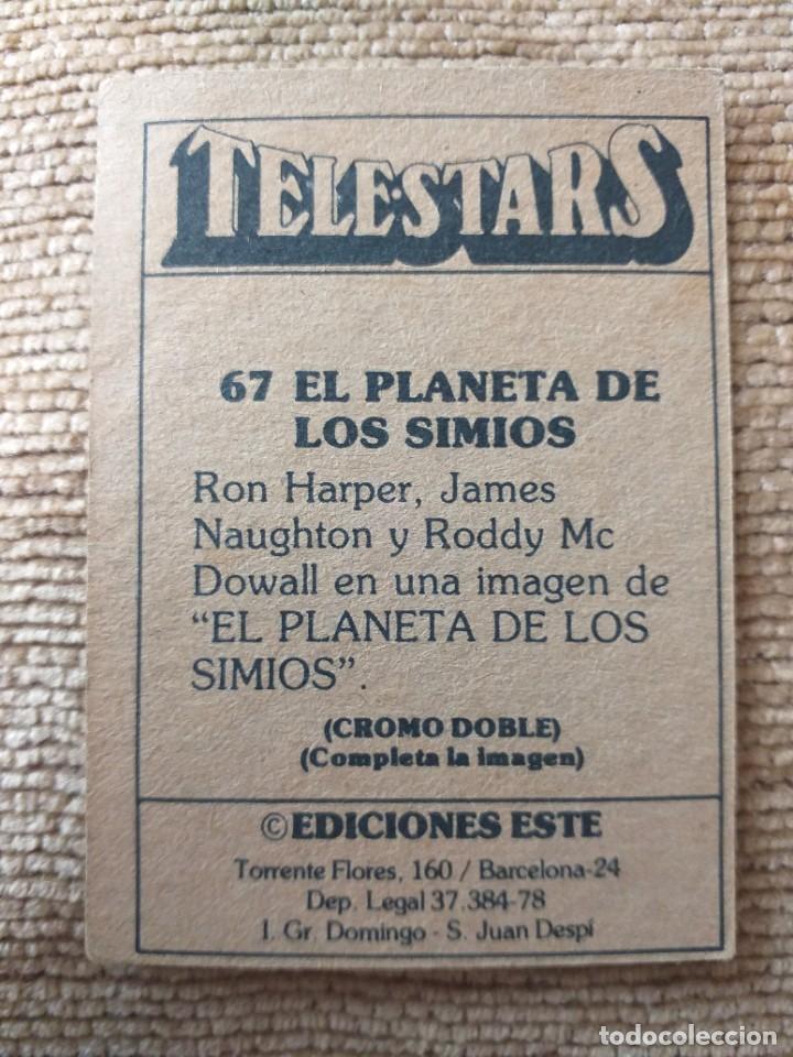 Coleccionismo cromos antiguos: CROMO TELESTARS. EL PLANETA DE LOS SIMIOS. NUMERO 67. EDICIONES ESTE. - Foto 4