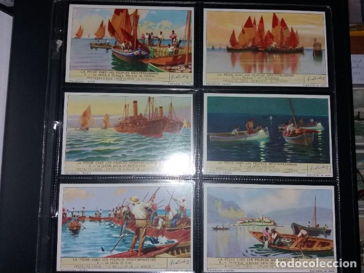 Coleccionismo Cromos antiguos: COMPA&Ntilde;IA LIEBIG, COLECCI&Oacute;N COMPLETA 6 CROMOS: LA P&Ecirc;CHE CHEZ LES PEUPLES M&Eacute;DITERRAN&Eacute;ENS. NUEVOS.