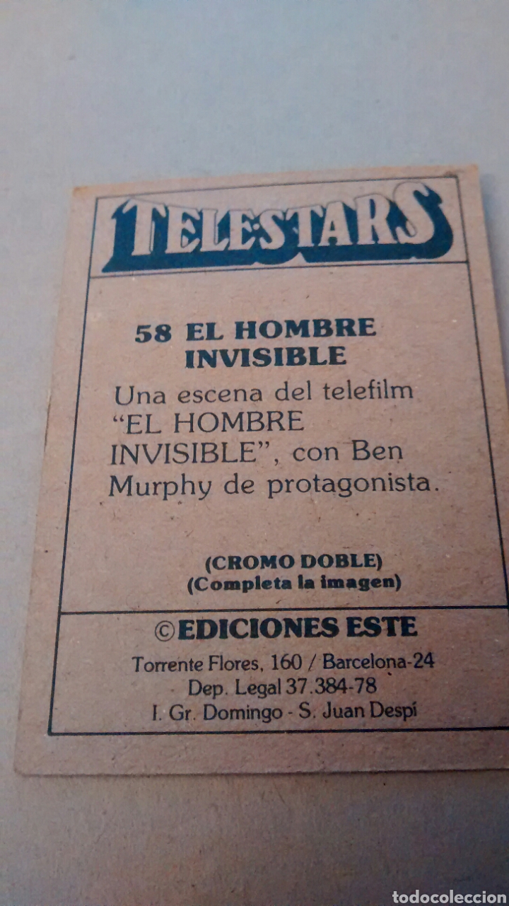 Coleccionismo cromos antiguos: TELESTARS, EDICIONES ESTE, 1978, CROMO N&ordm; 58 - Foto 2