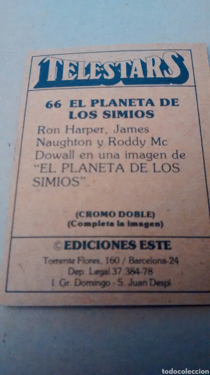 Coleccionismo cromos antiguos: TELESTARS, EDICIONES ESTE, 1978, CROMO N&ordm; 66 (A2) - Foto 2