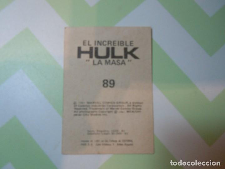 Coleccionismo cromos antiguos: Cromo pegatina El Incre&iacute;ble Hulk, numero 89 - Foto 2