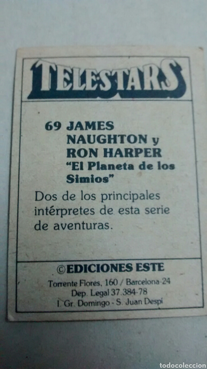 Coleccionismo cromos antiguos: TELESTARS, EDICIONES ESTE, 1978, CROMO N&ordm; 69 - Foto 2