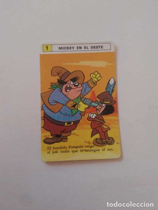 Coleccionismo cromos antiguos: N&ordm; 1 MICKEY MOUSE EN EL OESTE DISNEY CROMO CARTA CARD HERACLIO FOURNIER BARAJA NAIPES INFANTIL