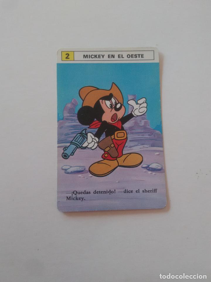 Coleccionismo cromos antiguos: N&ordm; 2 MICKEY MOUSE EN EL OESTE DISNEY CROMO CARTA CARD HERACLIO FOURNIER BARAJA NAIPES INFANTIL