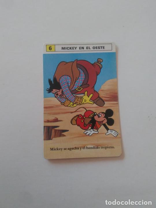 Coleccionismo cromos antiguos: N&ordm; 6 MICKEY MOUSE EN EL OESTE DISNEY CROMO CARTA CARD HERACLIO FOURNIER BARAJA NAIPES INFANTIL
