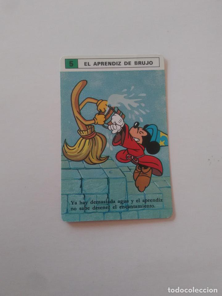 Coleccionismo cromos antiguos: N&ordm; 5 MICKEY MOUSE APRENDIZ DE BRUJO DISNEY CROMO CARTA CARD HERACLIO FOURNIER BARAJA NAIPES INFANTIL