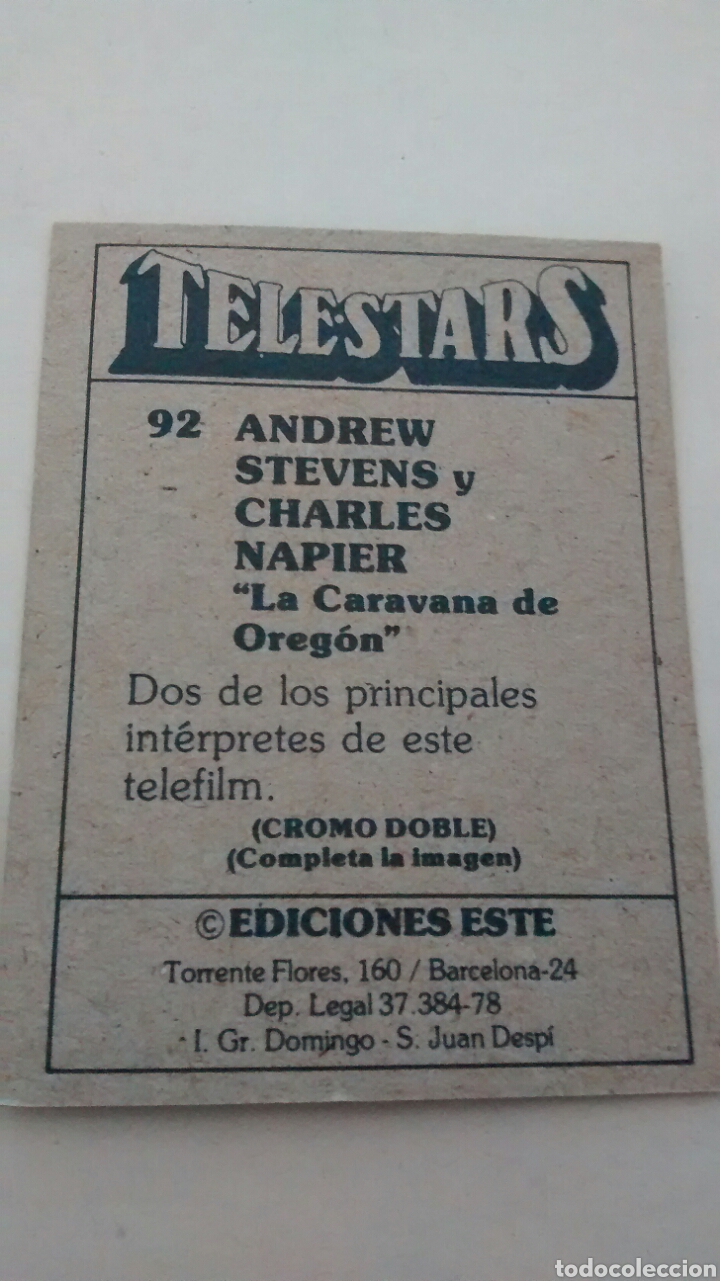 Coleccionismo cromos antiguos: TELESTARS, EDICIONES ESTE, 1978, CROMO N&ordm; 92 - Foto 2