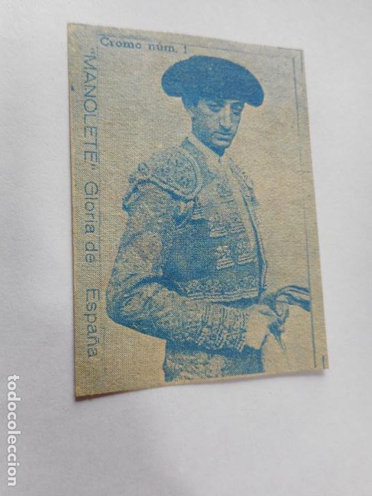 Coleccionismo Cromos antiguos: ANTIGUO CROMO.TORERO MANOLETE.GLORIAS DE ESPA&Ntilde;A N&ordm; 1. CARAMELOS FUENSANTA MURCIA.
