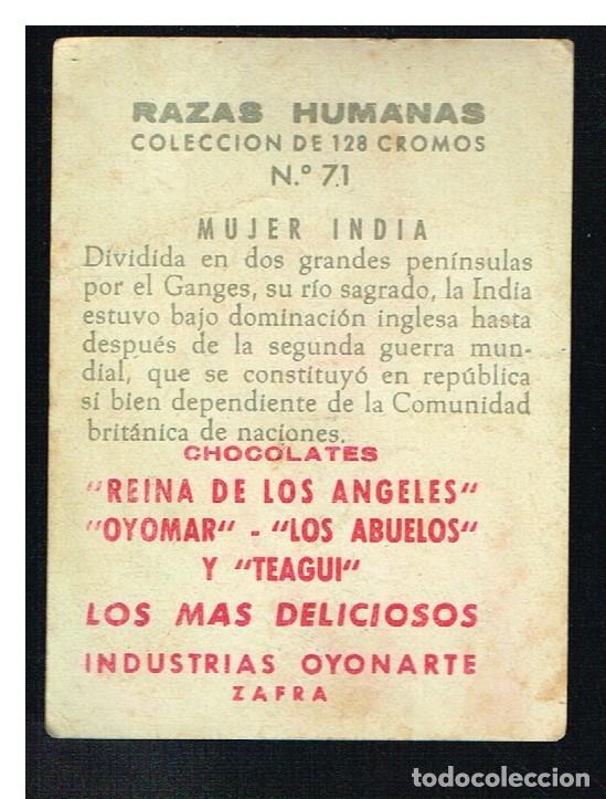 Coleccionismo cromos antiguos: RAZAS HUMANAS - CROMO N&ordm; 71 - Foto 2