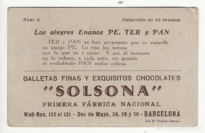 Coleccionismo cromos antiguos: CROMO - LOS ALEGRES ENANOS N&ordm; 2 - CHOCOLATES SOLSONA - Foto 2