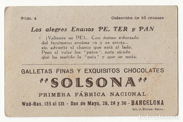 Coleccionismo cromos antiguos: CROMO - LOS ALEGRES ENANOS N&ordm; 4 - CHOCOLATES SOLSONA - Foto 2