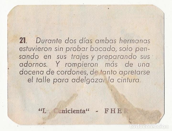 Coleccionismo cromos antiguos: LA CENICIENTA N&ordm; 21 - FHER - Foto 2