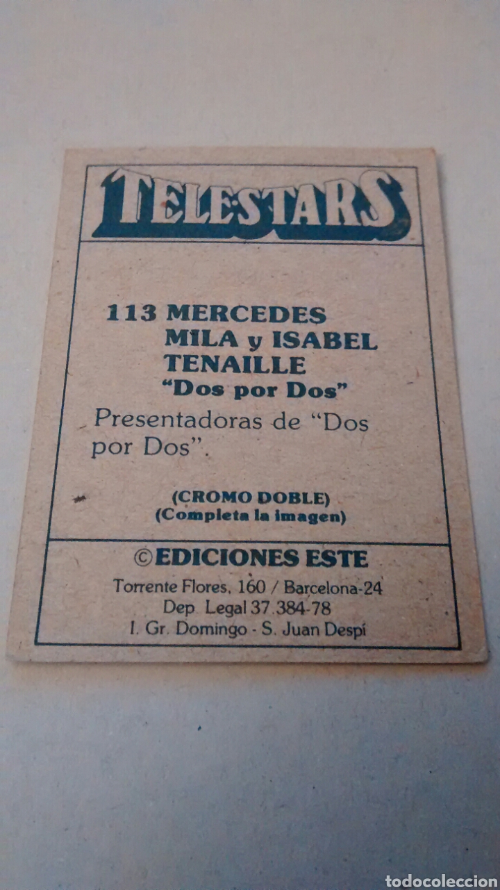 Coleccionismo cromos antiguos: TELESTARS, EDICIONES ESTE, 1978, CROMO N&ordm; 113 - Foto 2
