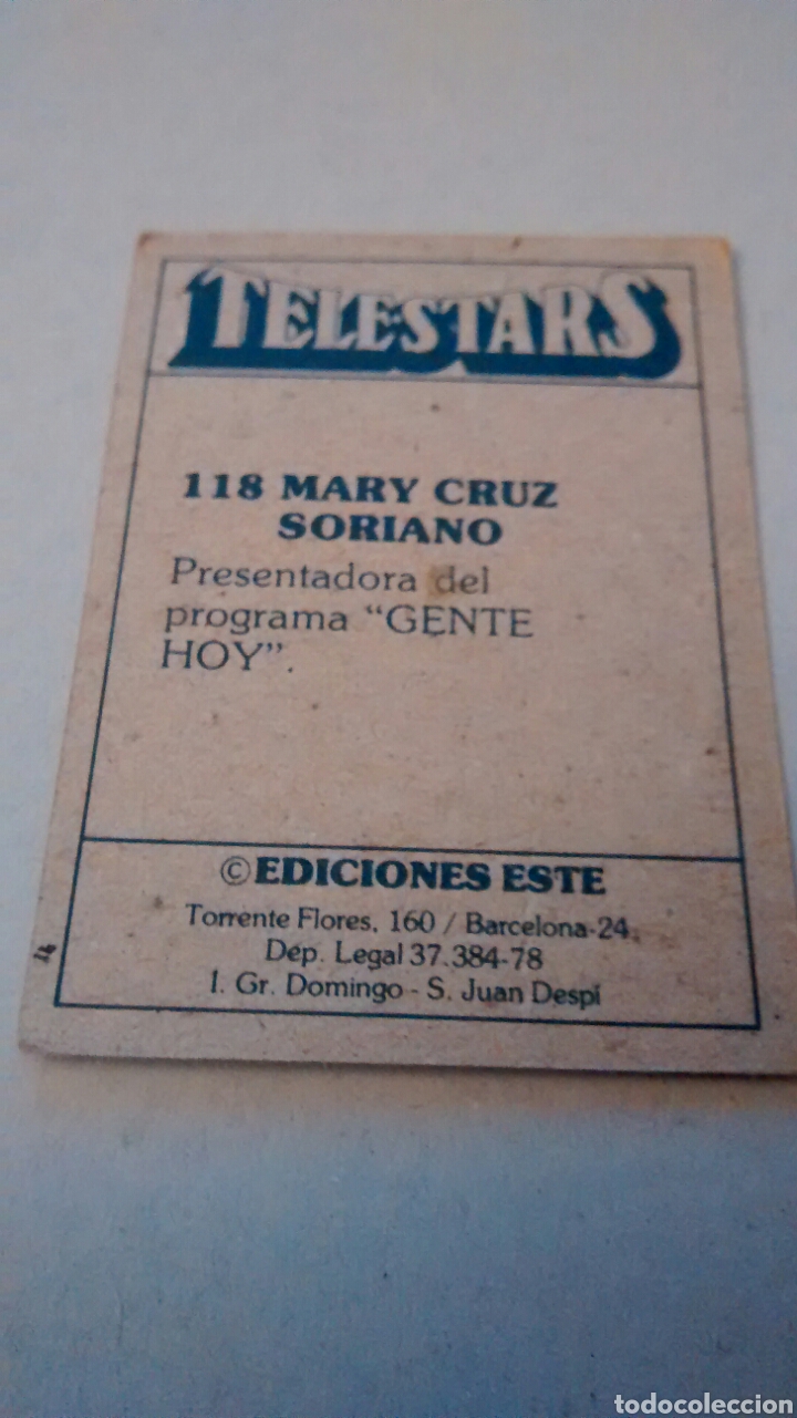 Coleccionismo cromos antiguos: TELESTARS, EDICIONES ESTE, 1978, CROMO N&ordm; 118 - Foto 2