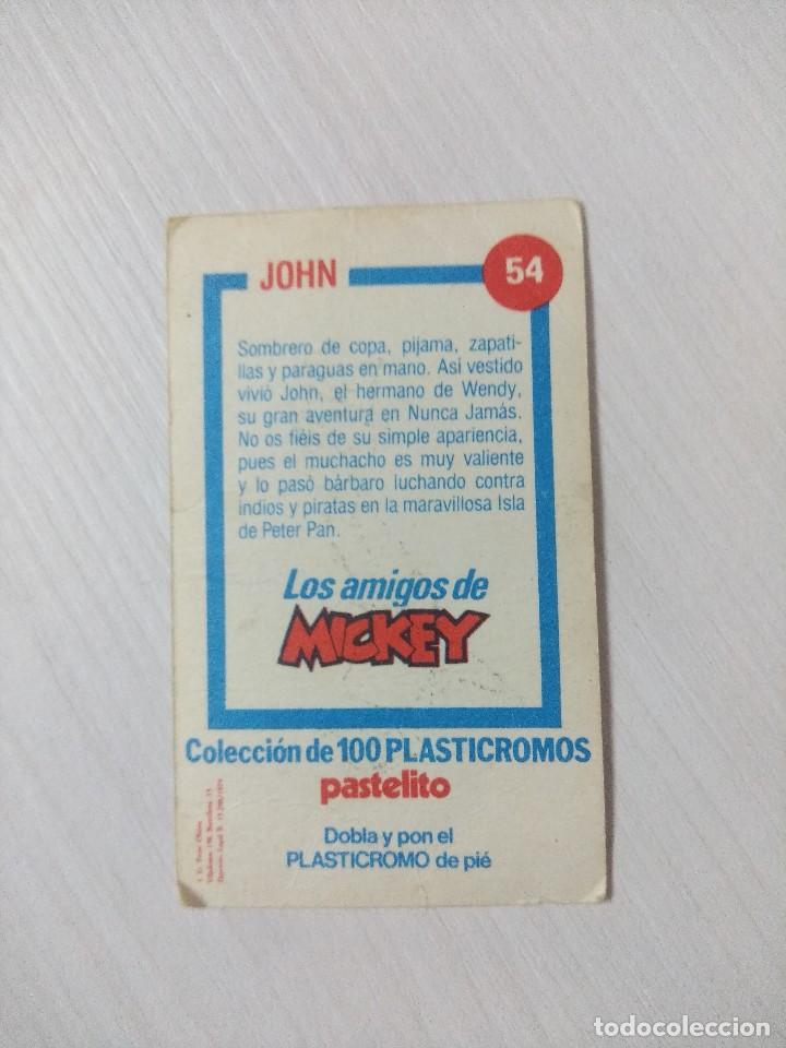 Coleccionismo cromos antiguos: JOHN/PLASTICROMO BIMBO N&ordm;54/LOS AMIGOS DE MICKEY. - Foto 2