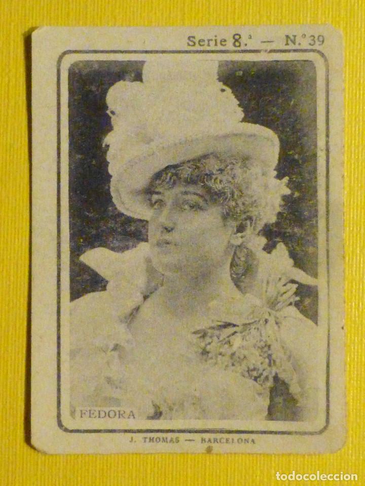 Collectionnisme Cartes &agrave; collectionner anciennes: ANTIGUA FOTOTIPIA - SERIE 8 - Mujeres artistas &eacute;poca N&ordm; 39 - CERILLAS - Fedora