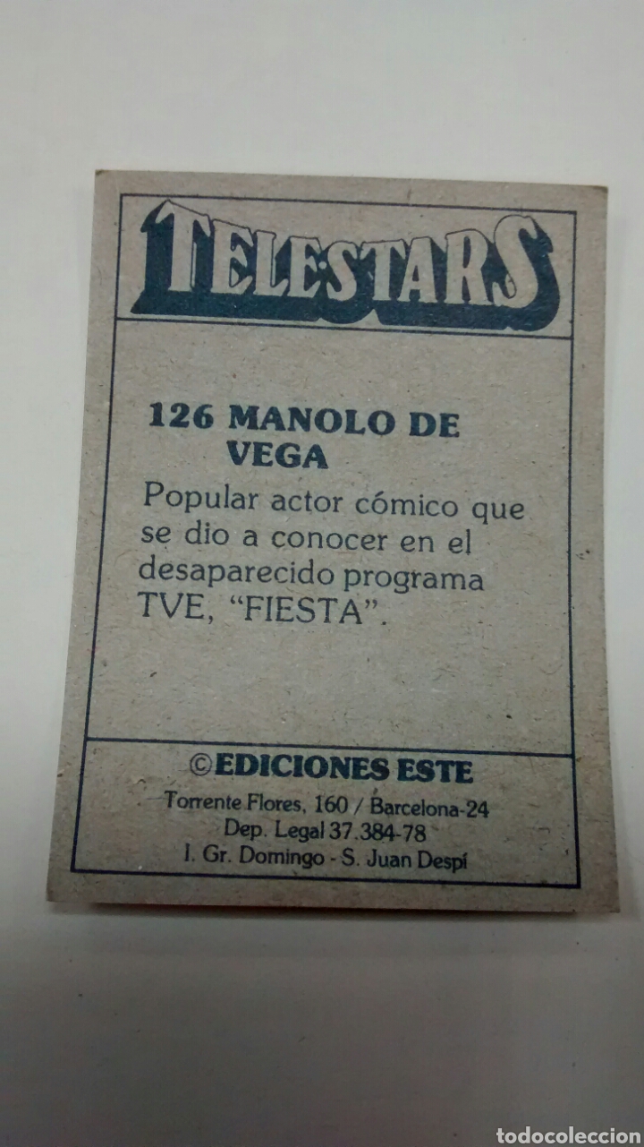 Coleccionismo cromos antiguos: TELESTARS, EDICIONES ESTE, 1978, CROMO N&ordm; 126 - Foto 2