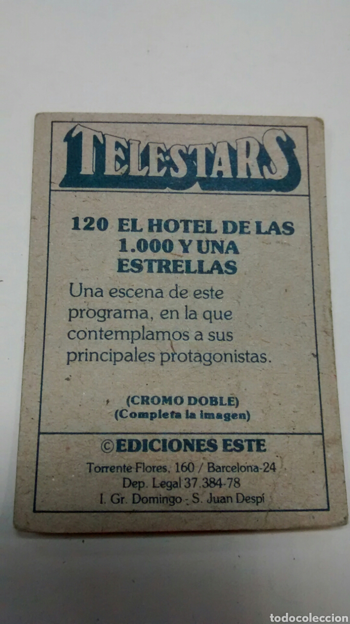 Coleccionismo cromos antiguos: TELESTARS, EDICIONES ESTE, 1978, CROMO N&ordm; 120 - Foto 2