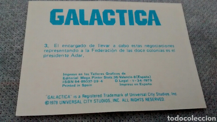 Coleccionismo cromos antiguos: GALACTICA, MAGA, CROMO 3 (A3) - Foto 2